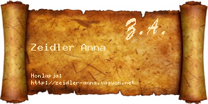 Zeidler Anna névjegykártya